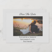 Save the Date formales Foto Grau (Vorne/Hinten)