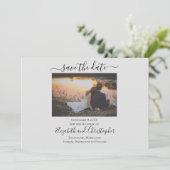 Save the Date formales Foto Grau (Stehend Vorderseite)