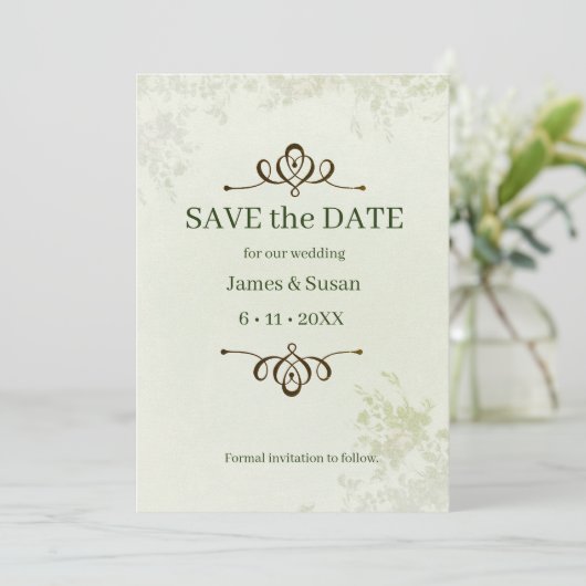 Save the Date Formelle Flachkarte Save the Date (Stehend Vorderseite)