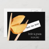 Save the Date Fortune Cookie Postcard Ankündigungspostkarte (Vorne/Hinten)