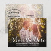 Save the Date Foto Ankündigungspostkarte (Vorne/Hinten)