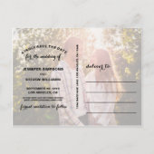 Save the Date Foto Ankündigungspostkarte (Rückseite)