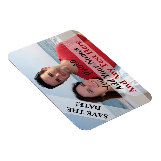 Save the Date Foto auf einem flexiblen Blatt Magnet (Rechte Seite)