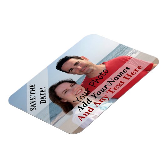 Save the Date Foto auf einem flexiblen Blatt Magnet (Linke Seite)