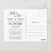 Save the Date Foto Blaue Hochzeit Postkarte (Rückseite)