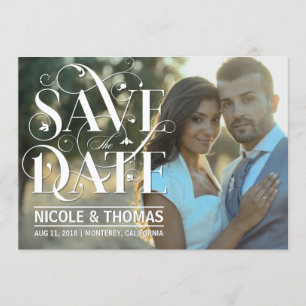 Save the Date Foto - BlumenTypografie Geblüht
