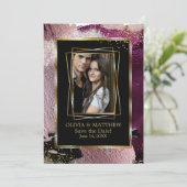 Save The Date | Foto Bold Black Cassis Abstrakt Einladung (Stehend Vorderseite)