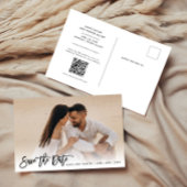 Save the Date Foto Brush Script Ankündigungspostkarte