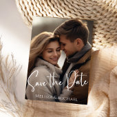 Save the Date Foto Calligraphy Script Elegant
