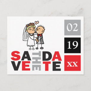 Save the Date Foto Card Hochzeiten Briom Groom Kis Ankündigungspostkarte
