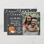 Save the Date Foto Chalk Pumpkin Foto Hochzeit (Vorne/Hinten)