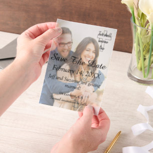 Save the Date Foto Christliche Verlobte Ankündigun Pergament Einladungen