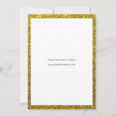 Save the Date Foto Collage Wedding Gold Glitzer (Rückseite)