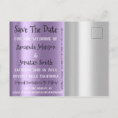 Save the Date Foto Doodle Verlobung Grau Violet Ankündigungspostkarte (Rückseite)