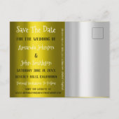 Save the Date Foto Doodle Verlobung Mustard Grau Ankündigungspostkarte (Rückseite)