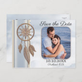 Save the Date Foto Dreamcatcher Postkarte (Vorne/Hinten)