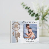 Save the Date Foto Dreamcatcher Postkarte (Stehend Vorderseite)