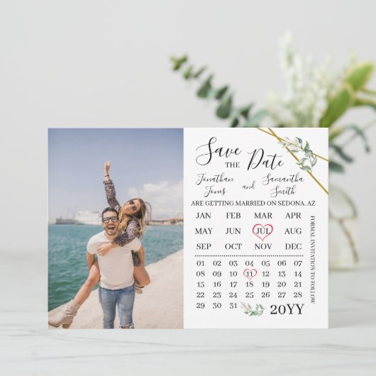 Save the Date Foto Einladung (Stehend Vorderseite)