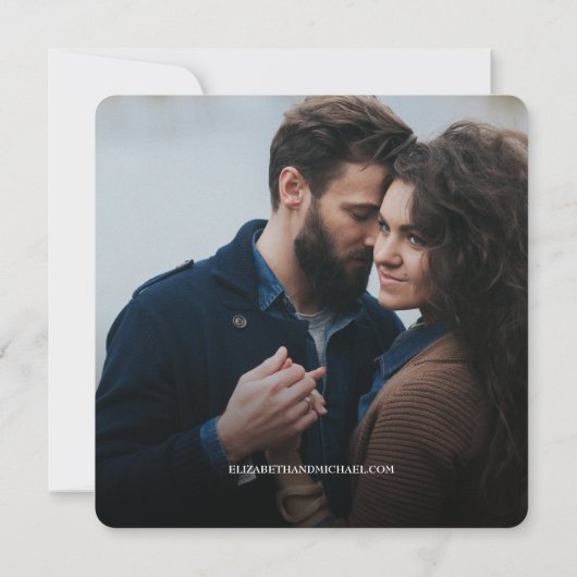 Save the Date Foto Einladung Holz rustikale Hochze (Rückseite)