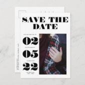 Save the Date Foto Einladungspostkarte (Vorne/Hinten)