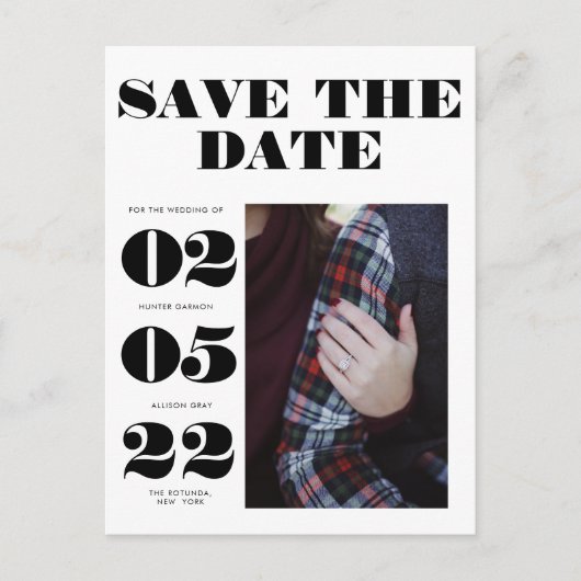 Save the Date Foto Einladungspostkarte (Vorderseite)