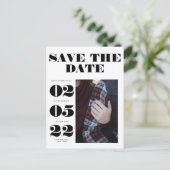 Save the Date Foto Einladungspostkarte (Stehend Vorderseite)