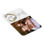 Save the Date Foto Elegant Floral Love Heart Magnet (Rechte Seite)