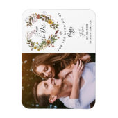 Save the Date Foto Elegant Floral Love Heart Magnet (Vertikal)