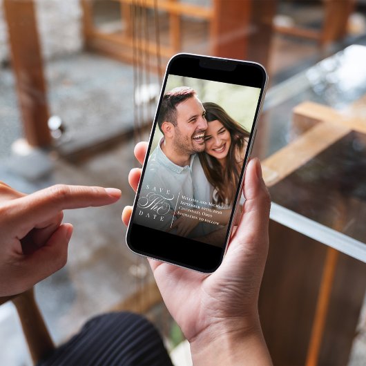 Save the Date Foto Elegante Typografie-Skript