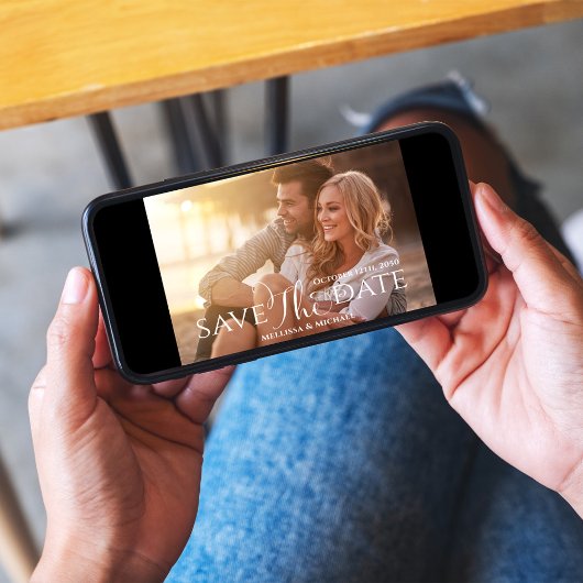 Save the Date Foto Elegante Typografie-Skript