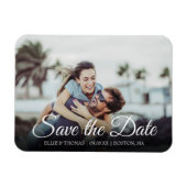 Save the Date Foto Elegantes Skript Einfach Magnet (Horizontal)