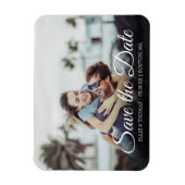 Save the Date Foto Elegantes Skript Einfach Magnet (Vertikal)