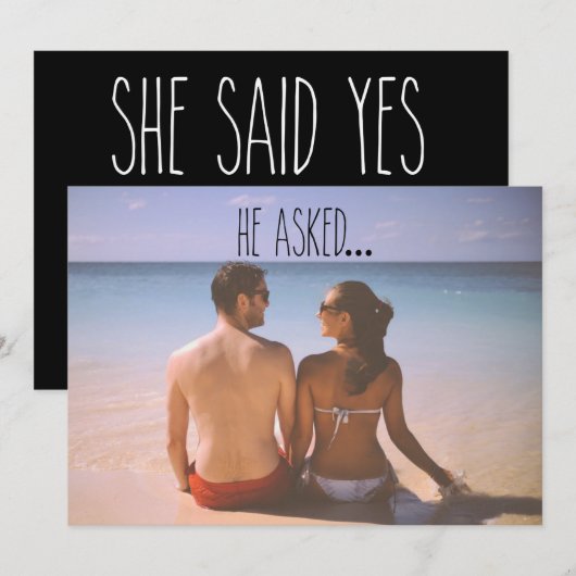 Save the Date Foto | Er fragte.. (Vorne/Hinten)