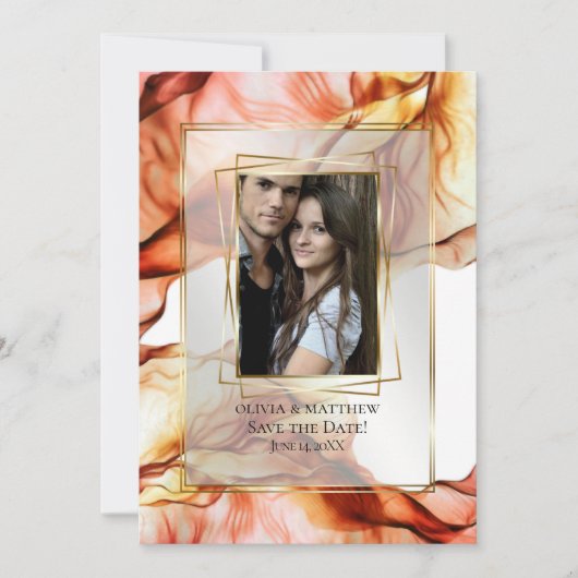 Save The Date | Foto-Frame-Herbst Abstrakt 4 Einladung (Vorderseite)