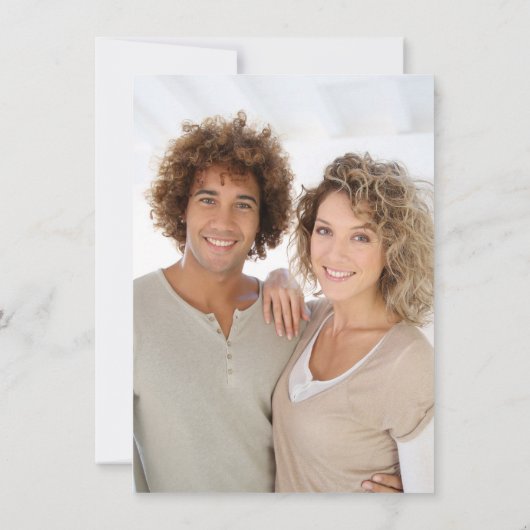 Save the Date Foto für das farbige Pfirsichfarben (Rückseite)