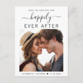 Save the Date Foto glücklich immer nach Ankündigungspostkarte (Vorderseite)