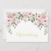 Save the Date Foto Gold Floral Elegante Hochzeit (Rückseite)