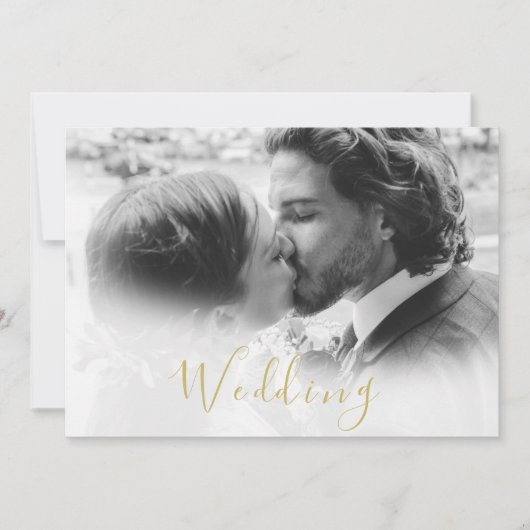 Save the Date Foto Gold Floral Rose Hochzeit (Vorderseite)