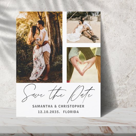 Save the Date Foto Gold Script Einladung