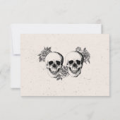 Save the Date Foto Gothic Halloween Skull Card (Rückseite)