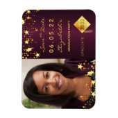 Save the Date Foto Graduierung Partei bordeauxrot Magnet (Vertikal)