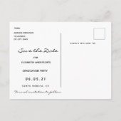 Save the Date Foto Graduierung Partei bordeauxrot Postkarte (Rückseite)