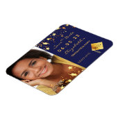 Save the Date Foto Graduierungsparty 2022 blau Magnet (Linke Seite)