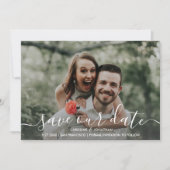 Save the Date Foto Handgemalte Aquarellfarben-Blum (Vorderseite)