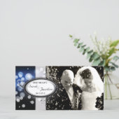 Save the Date Foto Hochzeitkarte Blaues Helle (Stehend Vorderseite)