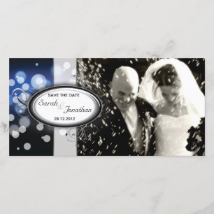 Save the Date Foto-Hochzeits-Karten-blaues helles
