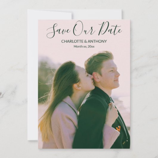 Save the Date Foto Hochzeitsankündigungen Herz Einladung (Vorderseite)