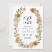 Save the Date Foto-Karte für Sonnenblumen (Vorderseite)