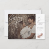 Save the Date-Foto-Kiefernkegelkunst Date (Vorderseite)