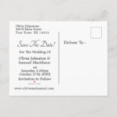 Save the Date, Foto - Kobalt Blau- und Weißrosen Ankündigungspostkarte (Rückseite)